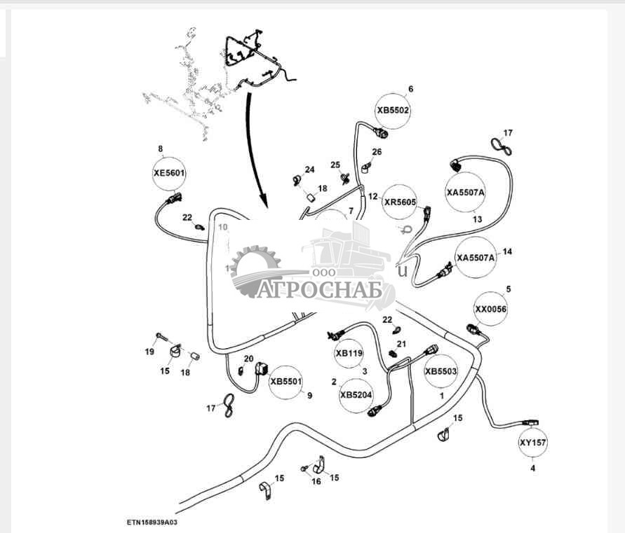 Engine Wiring Harness, 6.8 L, Final Tier 4 (3 of 3) 